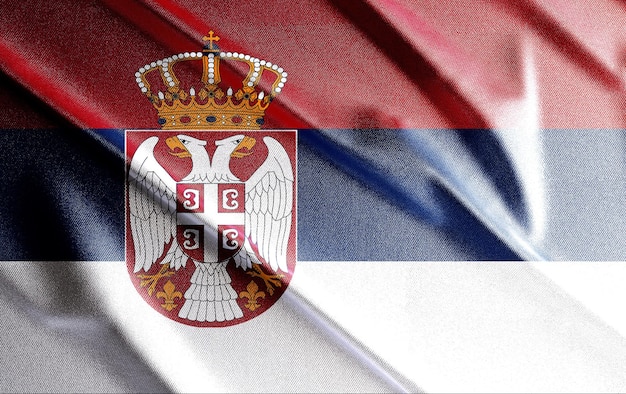 Serbia 3d bandera, hermosa bandera de país en el mundo, fondo, banner, postr, resumen.