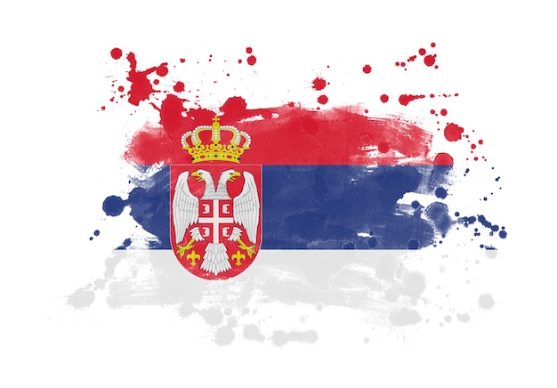 Serbia bandera grunge fondo pintado