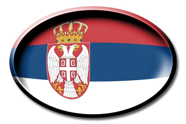 Serbia ronda la bandera del país sobre fondo blanco.