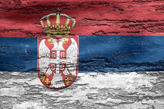 Foto serbien-flagge realistische wehende stoffflagge