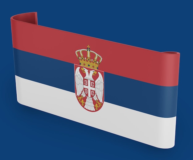 Serbien Flagge Ribbon Banner