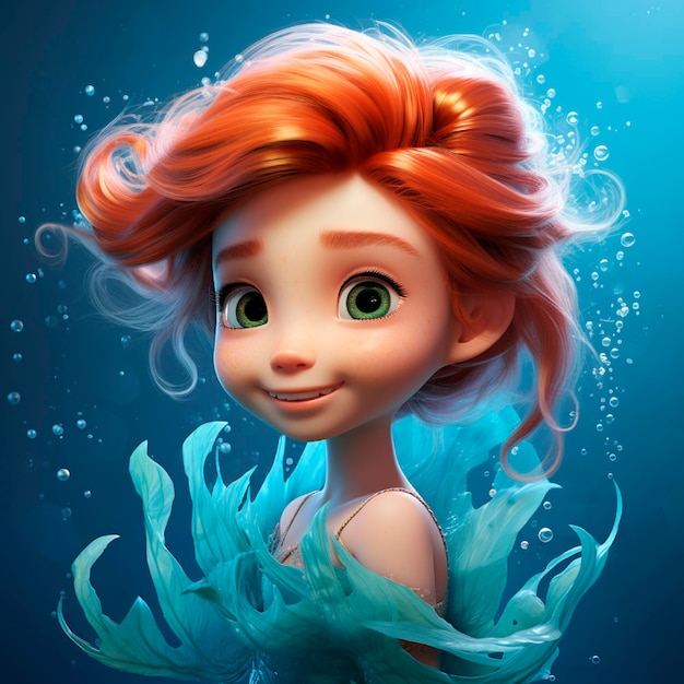 Sereia jovem da pixar