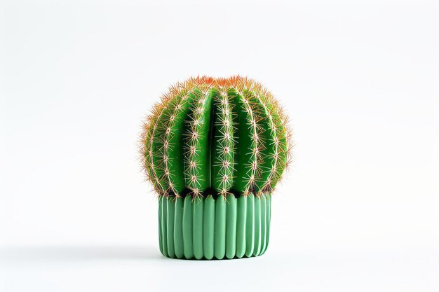 Foto la serena belleza de un cactus verde contra un fondo blanco crujiente ar 32