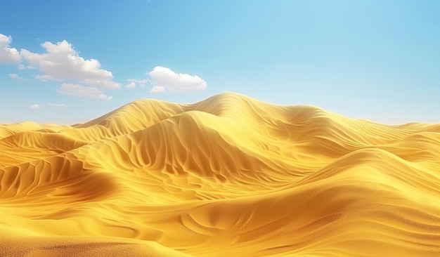 Serenas dunas doradas del desierto bajo un cielo azul claro