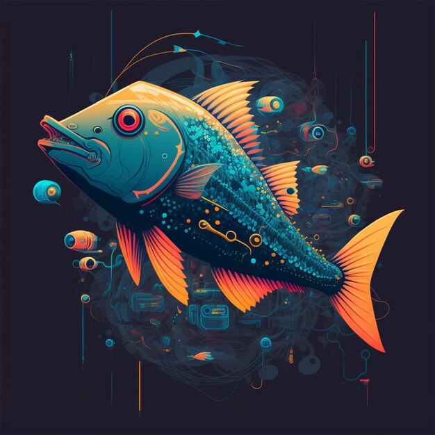 Foto serenata do peixe majestico uma cativante ilustração vetorial