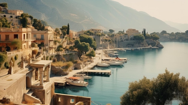 Serene Marina Townscape Inspirações mediterrâneas e arquitetura orgânica