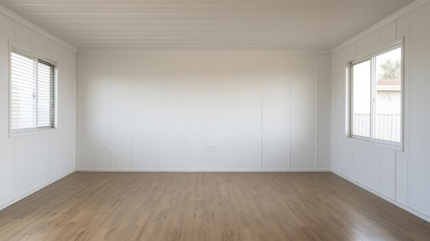 Foto serene minimalismus hochwertige realistische fotografie eines leeren weißen wohnzimmers