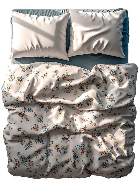 Foto serene slumber vista de cima de um cobertor de cama claro