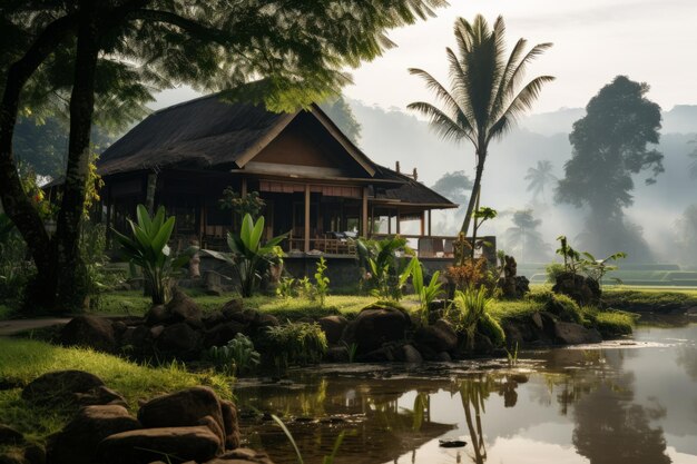 Serene Tradicional Indonésia Casa Generativa AI