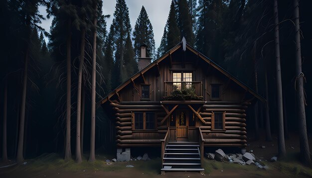 Serene Woodland Cabin HD-Hintergrundbild und Zoom-Hintergrundvergnügen