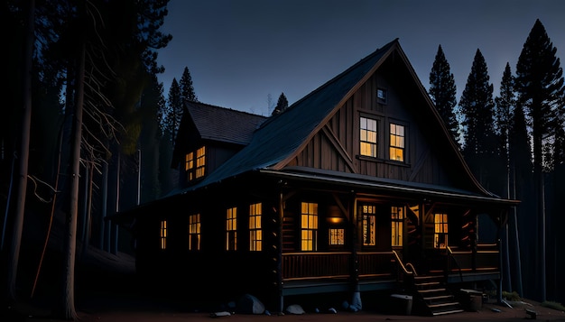 Serene Woodland Cabin HD Wallpaper e Zoom Background Delight