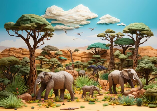 Foto serengeti nationalpark von mara und serengeti tansania mit 3d-flugzeug und isolierter hintergrund