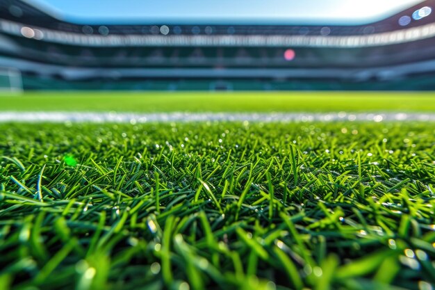 Foto serenidad en el campo de fútbol una perspectiva de hierba