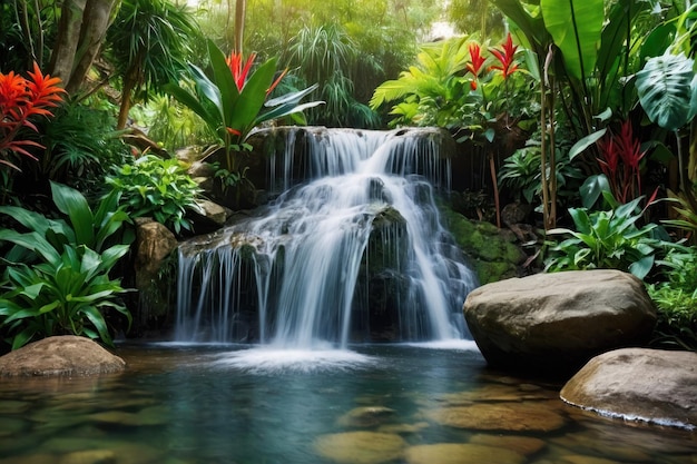 Foto serenidad de las cataratas tropicales