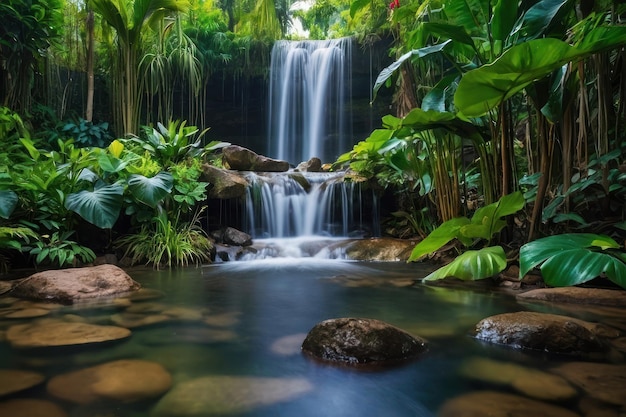 Foto serenidad de las cataratas tropicales