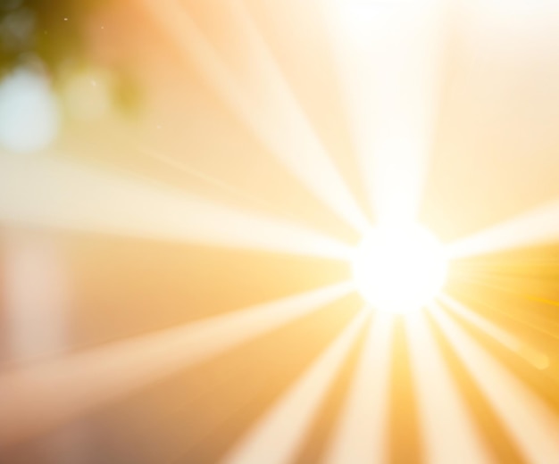 Serenidad iluminada por el sol Efecto de luz borrosa naranja sutil con elementos de destello de la lente solar