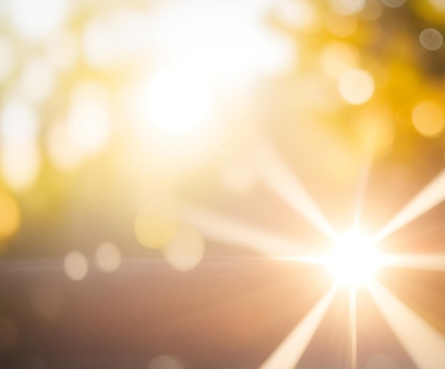 Serenidad iluminada por el sol Efecto de luz borrosa naranja sutil con elementos de destello de la lente solar