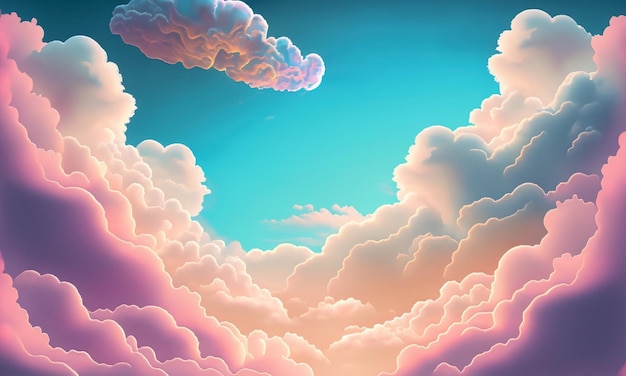 Serenidad de las nubes pastel
