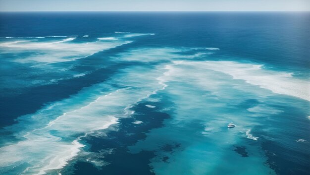 La serenidad del océano Una vista aérea minimalista