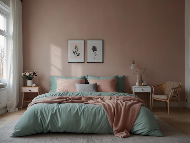 Serenidad en simplicidad dormitorio minimalista en tonos pastel