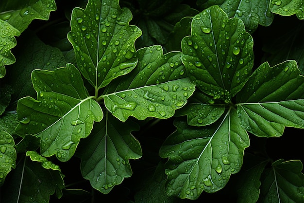 Serenidad en textura de hoja verde detallada desde arriba naturalezas elegancia