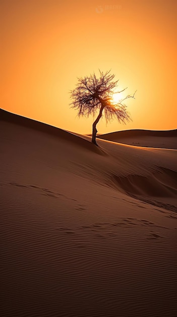 Serenidad tranquila en el desierto durante la hora dorada