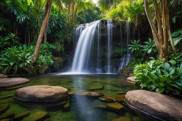 Serenidade da Cachoeira Tropical