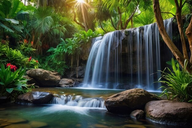 Serenidade da Cachoeira Tropical