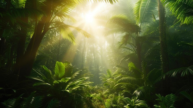 Serenidade da Luz do Sol da Selva Etérea