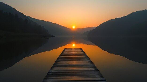 Foto serenidade da manhã da montanha uma sinfonia do nascer do sol