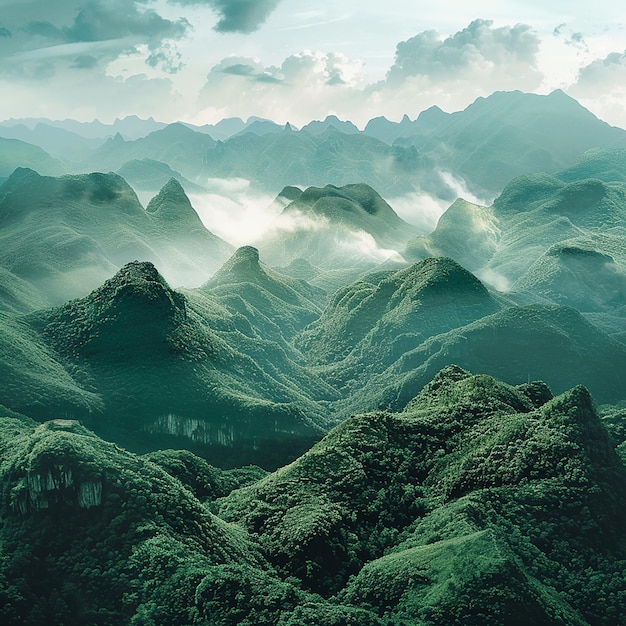 Serenidade das Montanhas Verdes