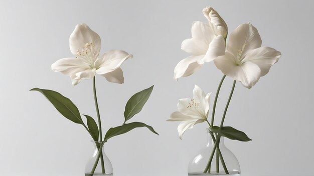 Serenidade em floração Colagem de flores realistas em tons suaves da natureza 3