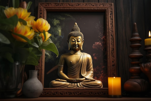 Serenity Embodied Contemporary Buddha Wandfoto-Rahmen AR 32