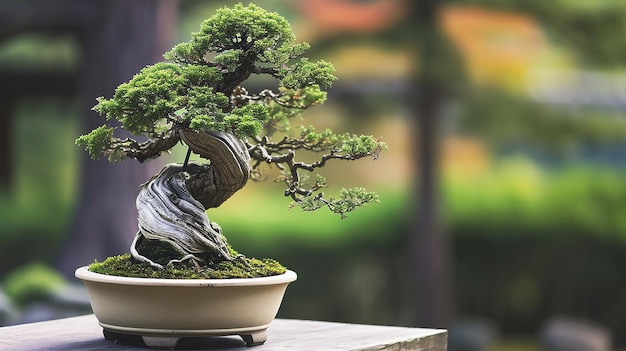 El sereno árbol bonsai que simboliza la paz