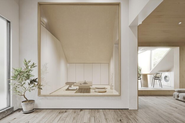 Sereno y minimalista salón de té japonés