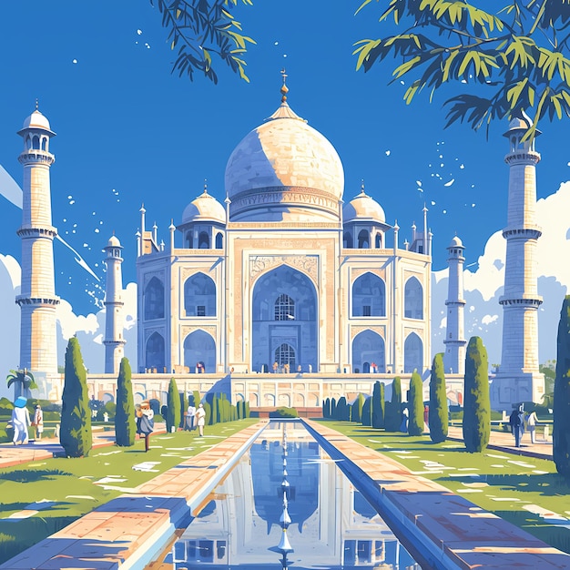 El sereno Taj Mahal, el elegante monumento de la India