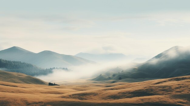 Foto serenos contrafortes uma paisagem cativante em claro ciano e bege