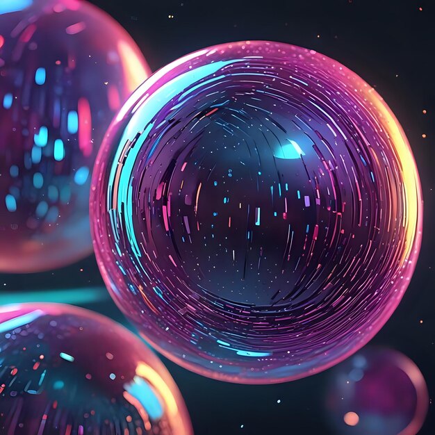 Foto una serie de bolas de vidrio