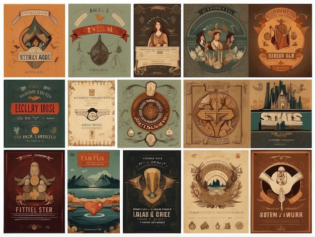 una serie de carteles con diferentes tipos de cerveza y bebidas en ellos