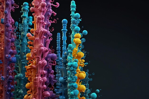 Foto una serie colorida de cuentas multicolores una de las cuales se llama la más colorida