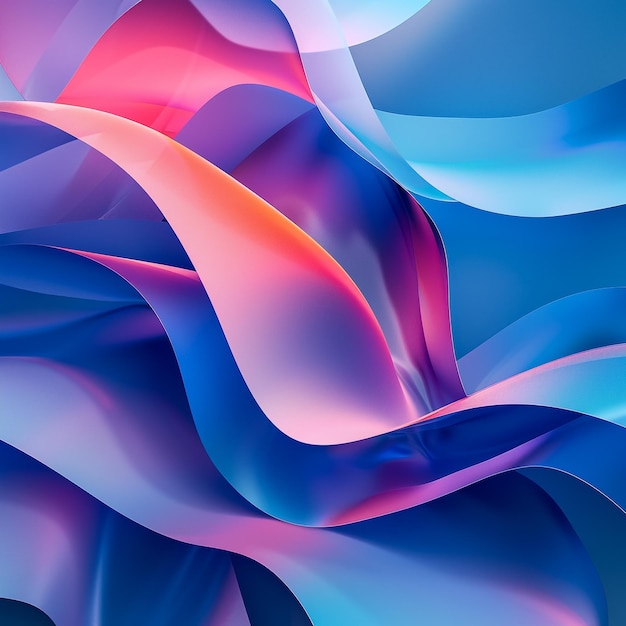 una serie colorida de ondas y líneas de colores con diferentes colores