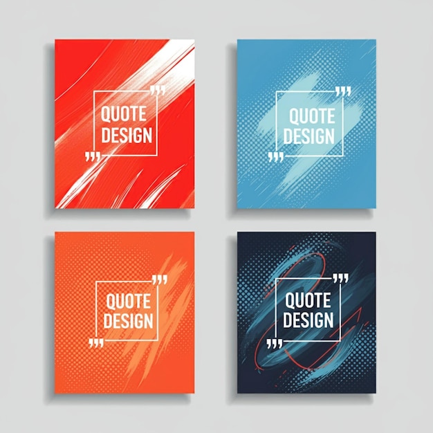 una serie de cuatro cuadrados de diferentes colores con las palabras cita diseño diseño diseño