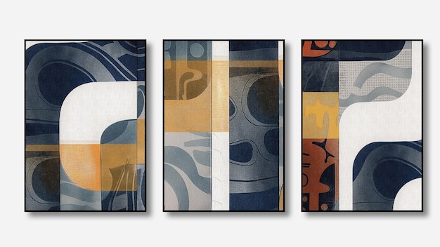 una serie de cuatro pinturas con un patrón de diferentes colores