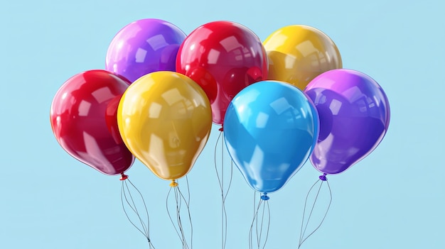 Una serie festiva de globos de colores