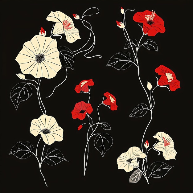 una serie de flores con la palabra " primavera " en la parte inferior