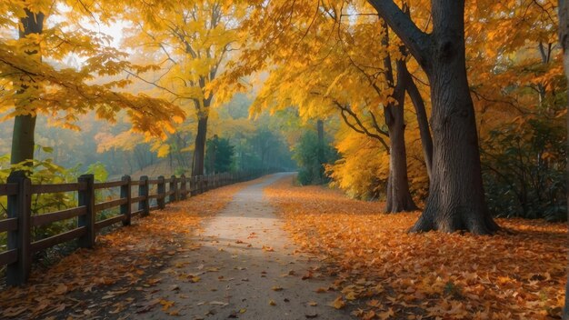 Una serie de hojas de otoño caídas de varios colores