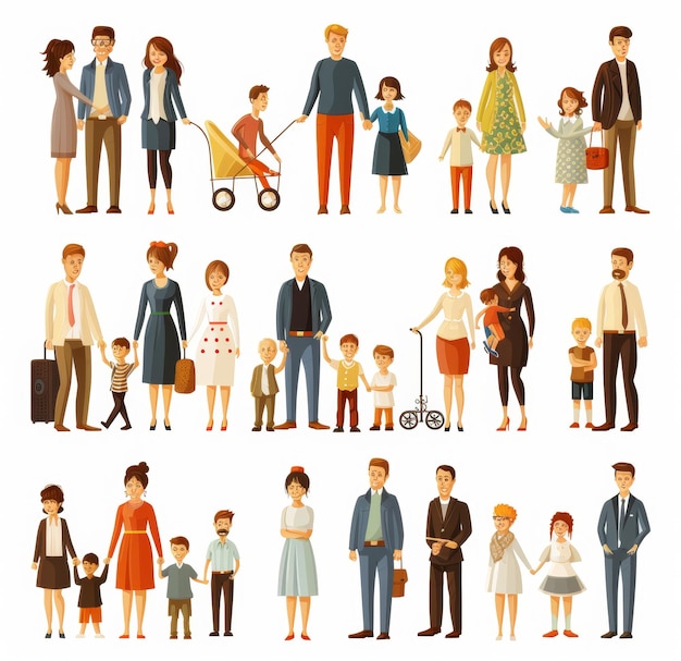 una serie de imágenes de personas y un niño
