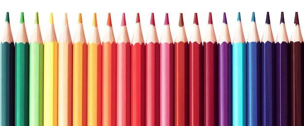 Foto serie de lápices de colores para la escuela