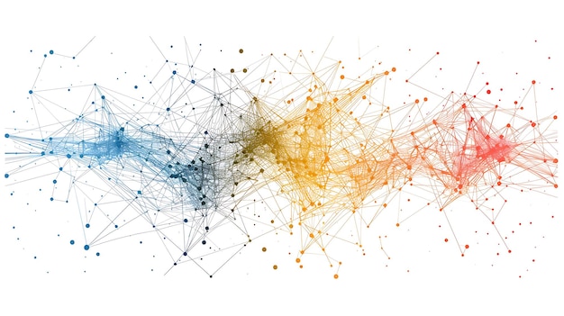 una serie de líneas multicolores dibujadas por una persona
