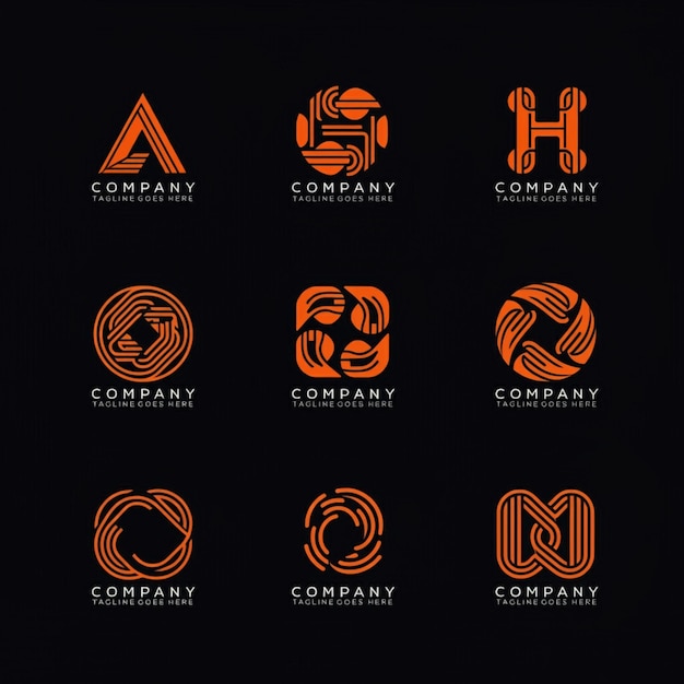una serie de logotipos con la letra a en él